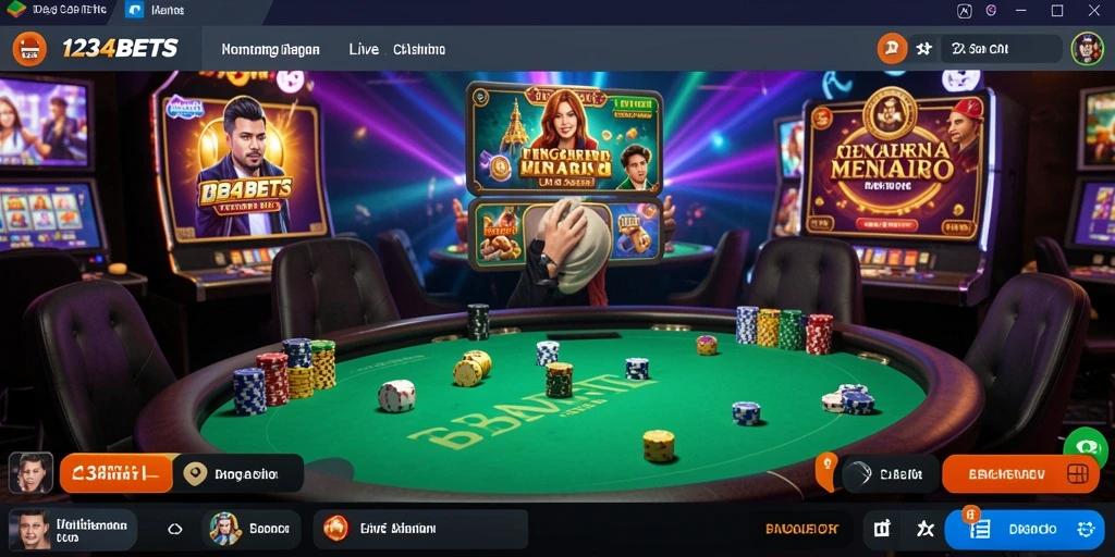 Gameplay Live Casino 1234BETS dengan dealer profesional.