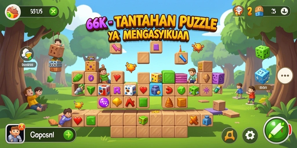 Screenshot utama 66K menunjukkan gameplay Puzzle yang seru dan interaktif.