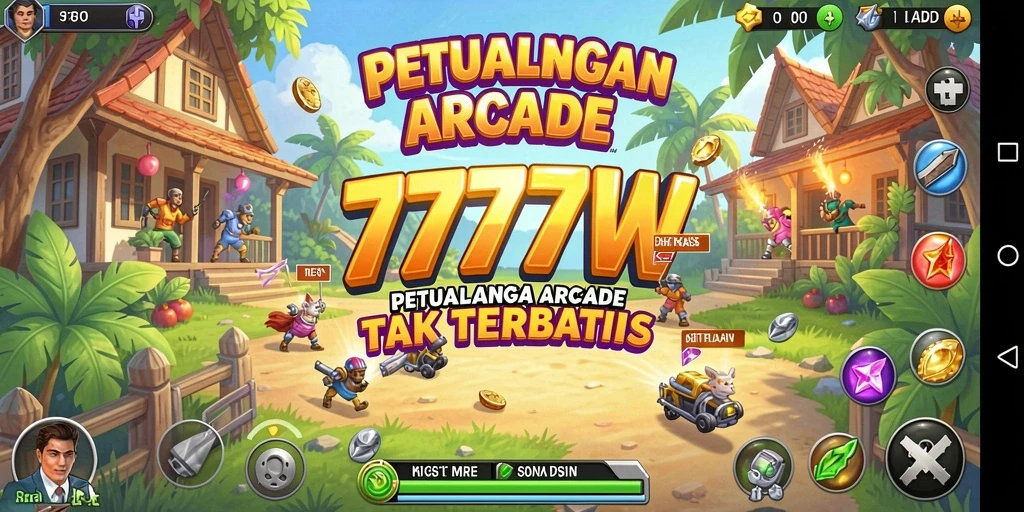 Tampilan menarik gameplay Arcade di 7777W