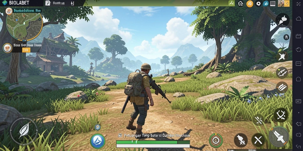 Tangkapan layar gameplay BIOLABET menampilkan ragam lokasi dunia terbuka.