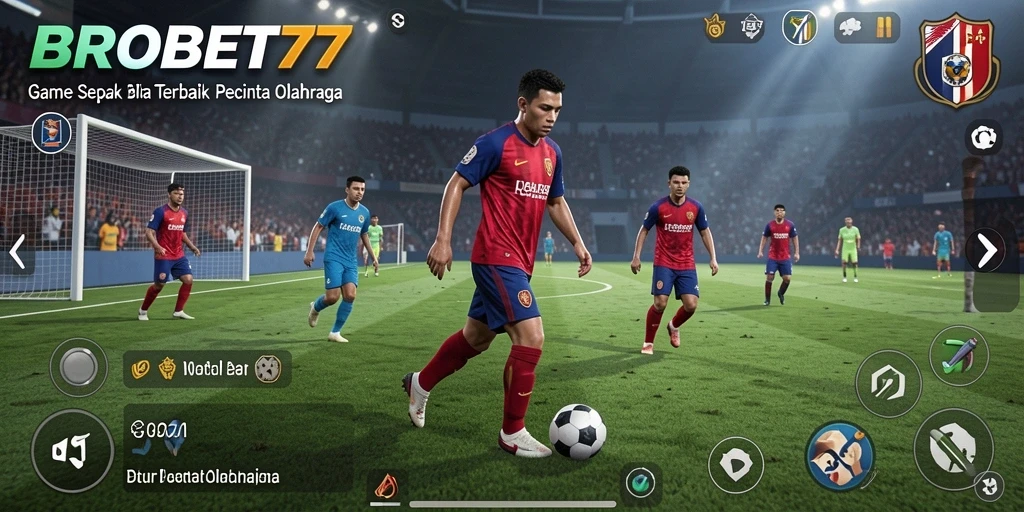 Tampilan gameplay menegangkan dalam pertandingan sepak bola BROBET77.