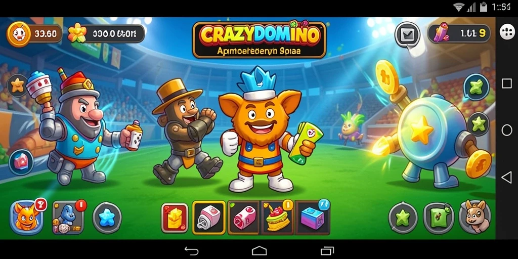 Tampilan gameplay CRAZYDOMINO yang menarik dan interaktif.