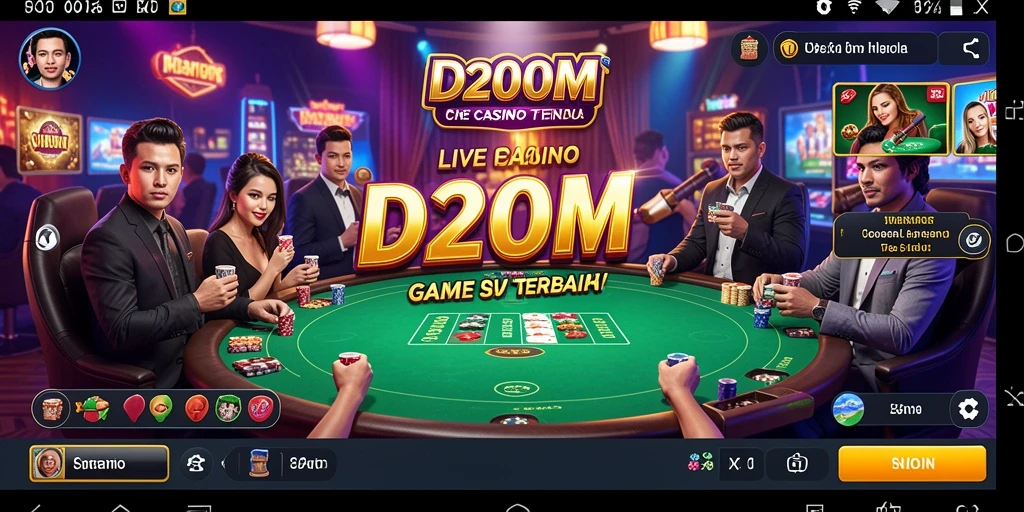 Screenshot D200M yang menunjukkan dealer langsung dalam aksi permainan Live Casino.