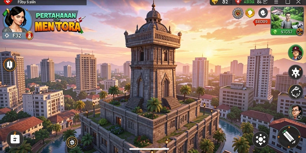 Screenshot F32 menampilkan gameplay mengasyikkan dari Tower Defense.