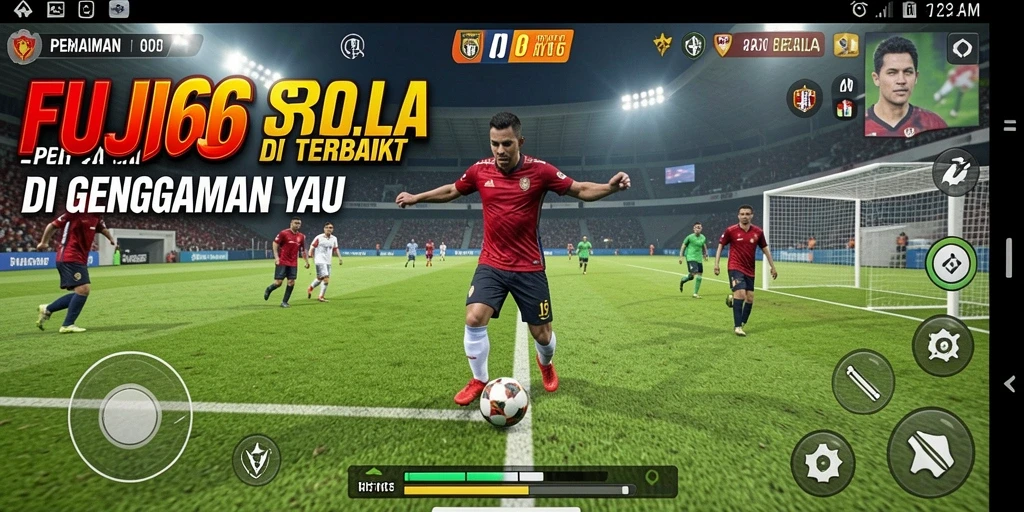 Tampilan screenshot permainan <strong>FUJI66</strong> yang menampilkan aksi sepak bola yang mendebarkan.