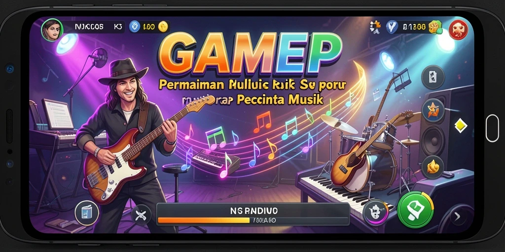 Tampilan gameplay GAMERP dengan musik yang menyentuh.