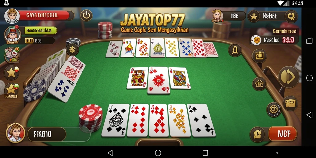 Tampilan gameplay seru dari JAYATOP77, permainan Gaple yang menyenangkan.