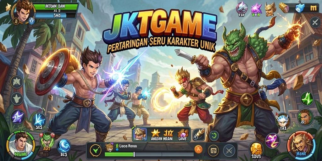 Gameplay JKTGAME yang seru dan menegangkan saat bertarung.