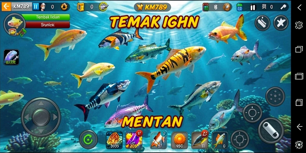 Tampilan gameplay KM789 yang menegangkan saat menembak ikan.