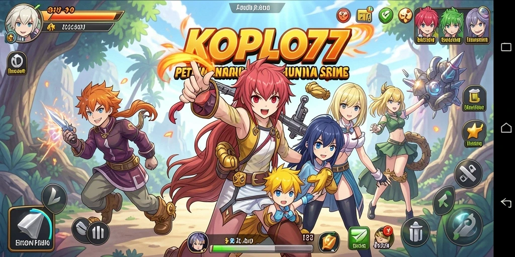 Tampilan gameplay KOPLO77 yang penuh warna dan dinamis.