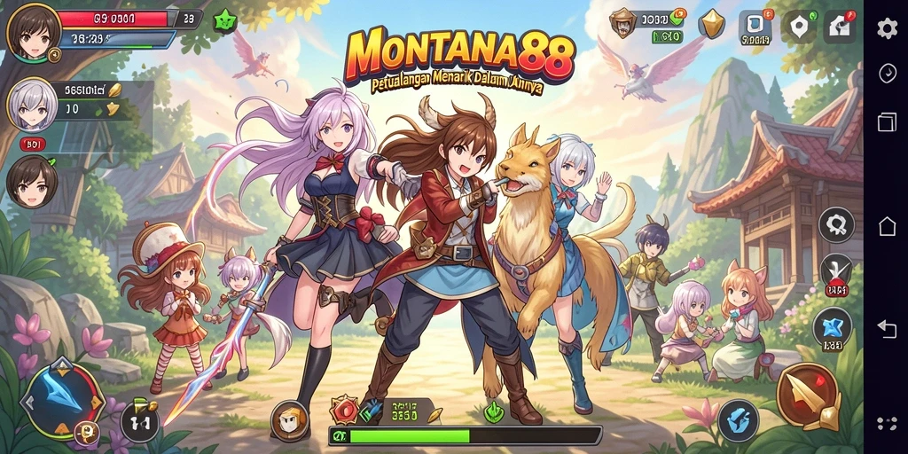 Screenshot gameplay MONTANA88 yang menunjukkan aksi karakter Anime.