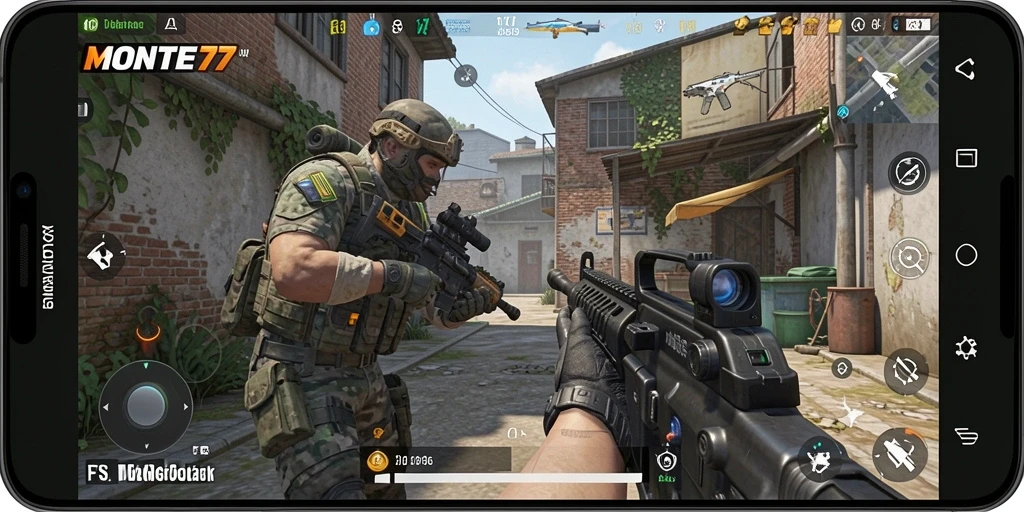 Tampilan aksi seru dalam gameplay MONTE77 yang mendebarkan.