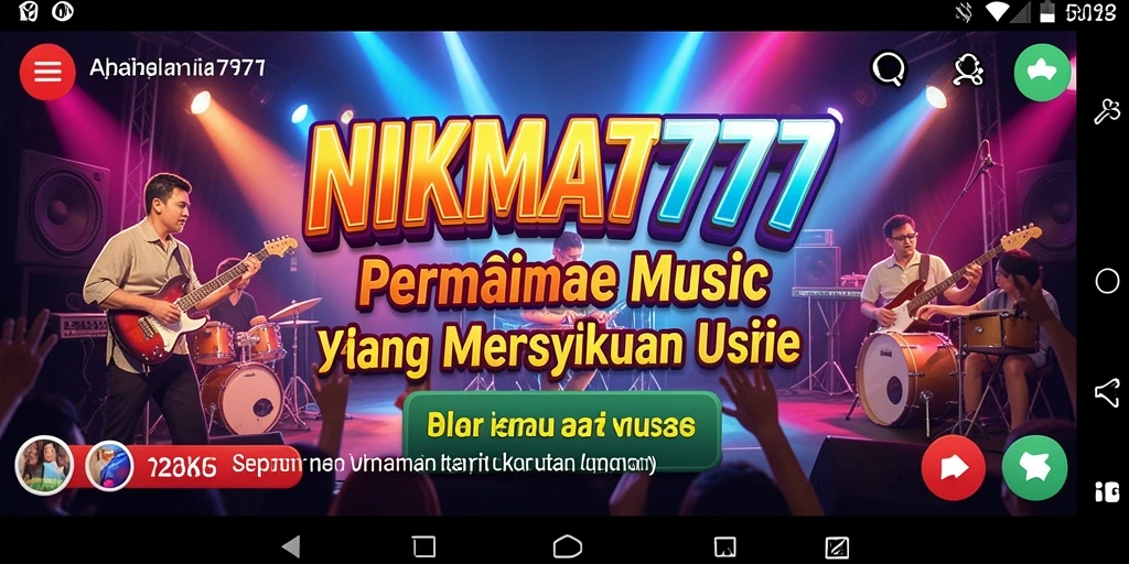 Tampilan layar permainan NIKMAT777 dengan gameplay musik yang seru.