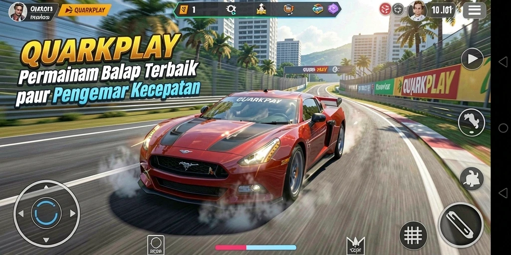 Gameplay Racing yang mendebarkan di QUARKPLAY.