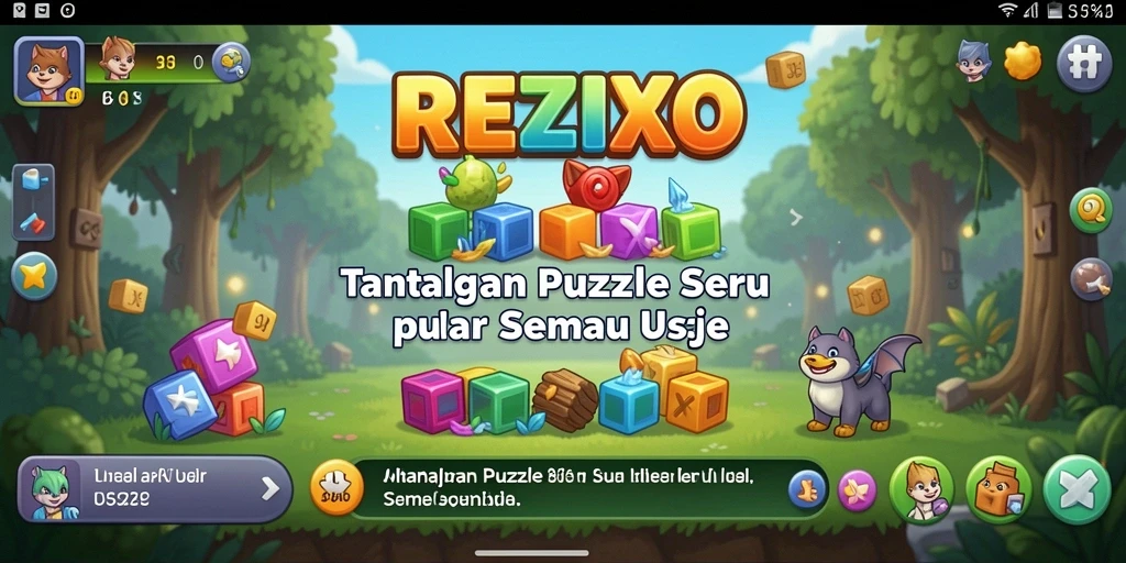 Tampilan gameplay seru di REZIXO yang penuh teka-teki.