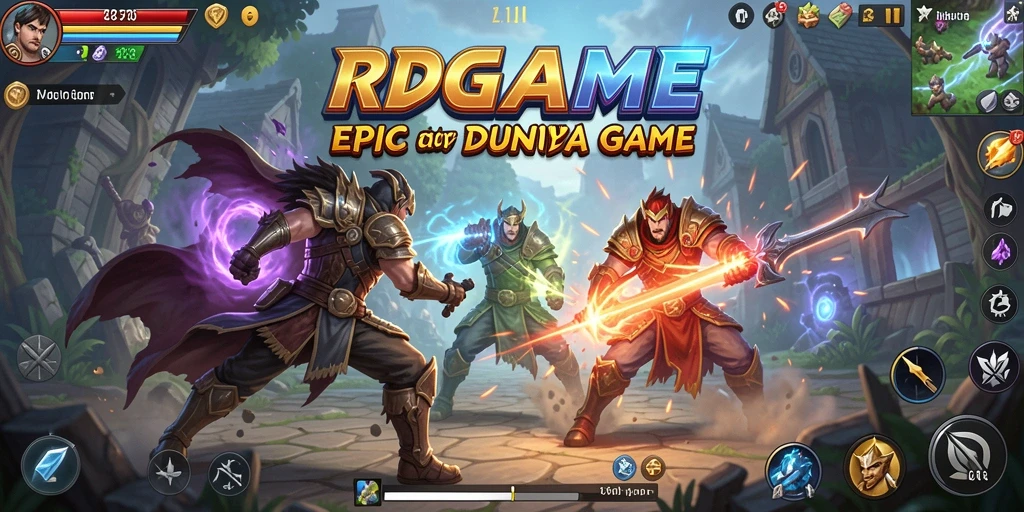 Screenshot menunjukkan pertarungan sengit antara dua karakter di RPGAME.