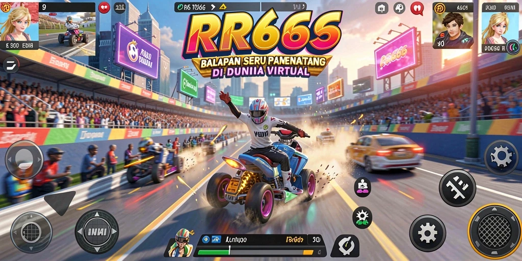 Gameplay balapan seru dengan mobil-mobil cepat dan trek menarik.