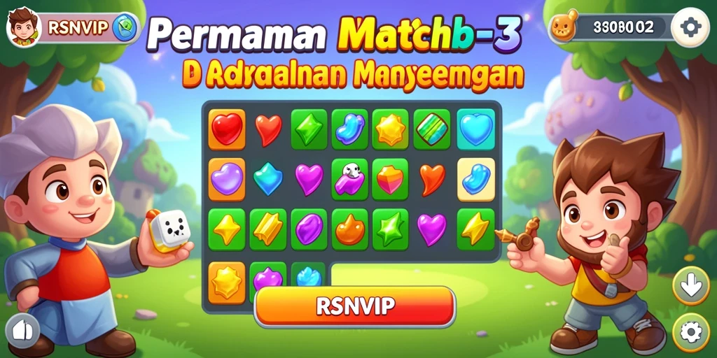 Tampilan gameplay yang seru dalam RSNVIP dengan kombinasi warna-warni.