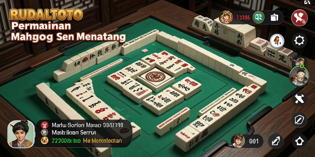 Tangkapan layar utama RUDALTOTO menampilkan gameplay Mahjong yang seru.