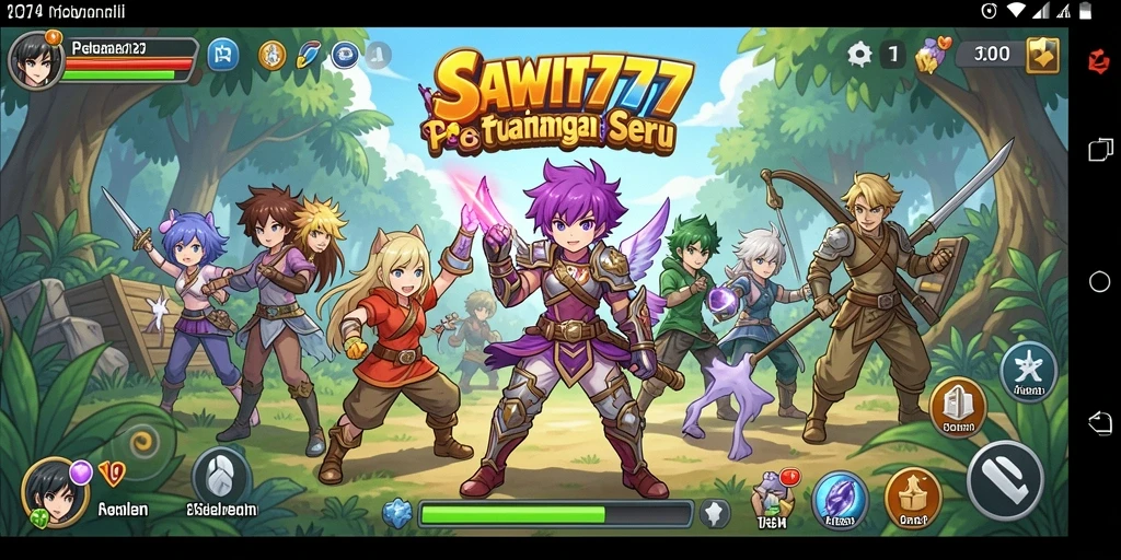 Tampilan gameplay SAWIT777 yang menampilkan karakter anime beraksi.