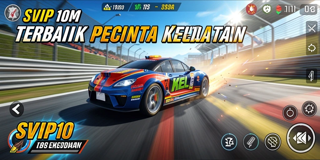 Tampilan menarik gameplay balapan di SVIP10 dengan mobil cepat.