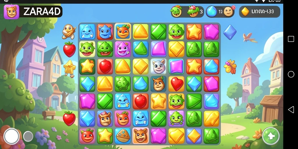 Tampilan gameplay ZARA4D yang menawan dan berwarna-warni.